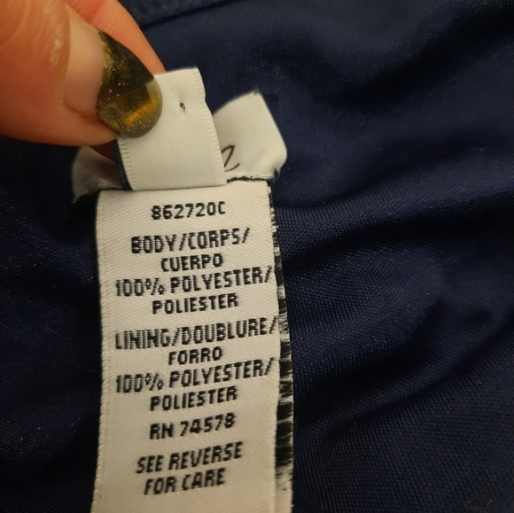 Cache Beaded Blouson Navy Chiffon Cocktail Dress Size 2‎ Women's - Picture 10 of 12